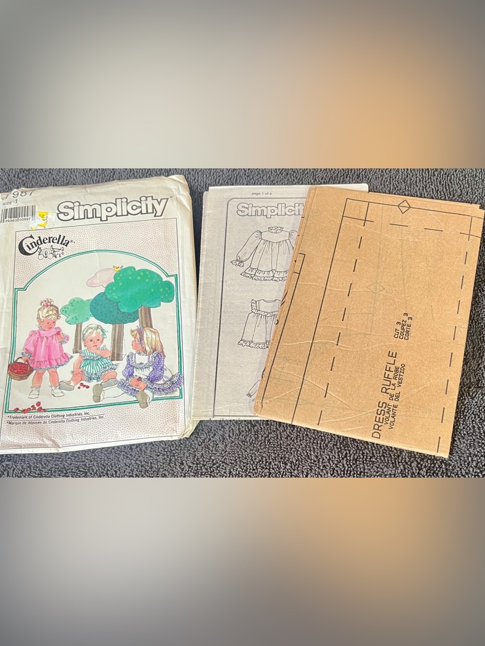 Vintage Simplicity 7987 Cinderella Toddler Dress Sewing Pattern Size 1